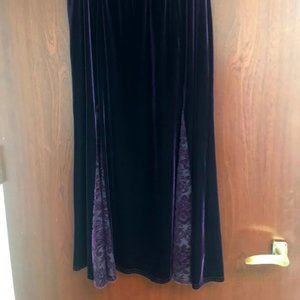 Long dark purple plum stretch velvet skirt by Morbid Threads Large